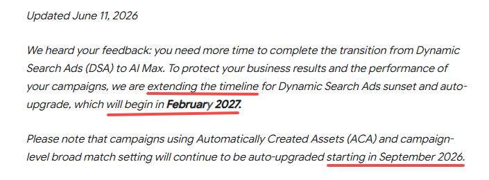 告别DSA:Google Search广告全面并入AI Max 3 告别DSA:Google Search广告全面并入AI Max